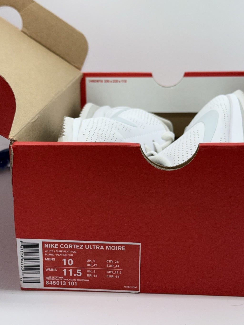 (2018) Retro Nike Cortez Ultra Moire ‘Triple White’ Trainers UK 9