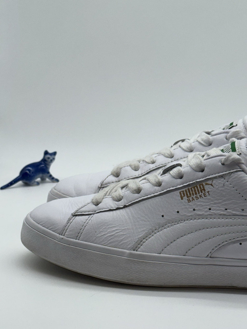 Men’s Puma Basket Vulc White Low Top Trainers Size UK 9