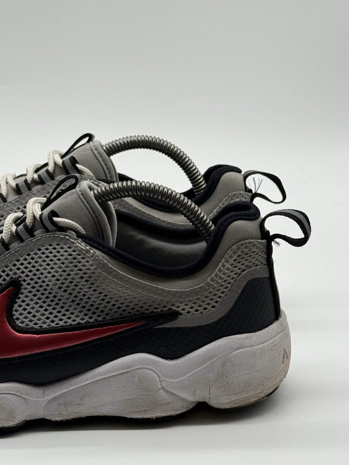 Nike Air Zoom Spiridon SP Metallic Silver Sport Red Men’s Retro Trainers UK 7