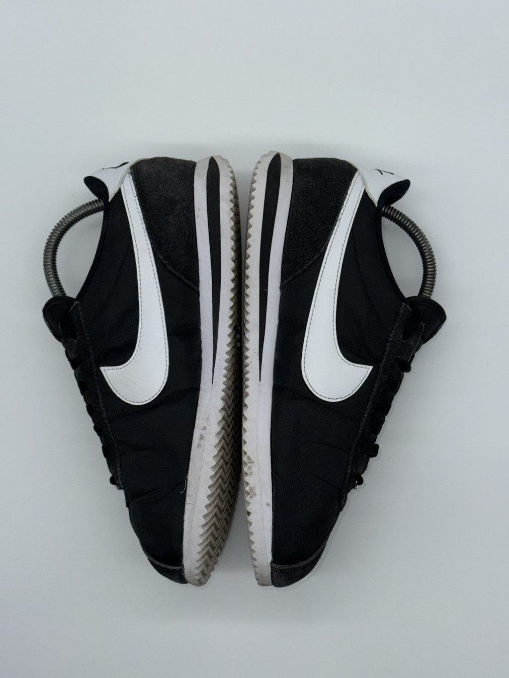Nike Classic Cortez Black/White TXT Nylon Retro Trainers Size UK 7