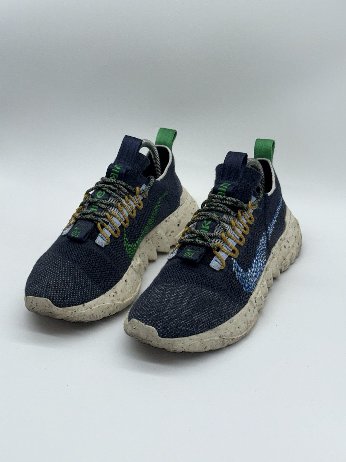 (2021) Nike Space Hippie 01 Obisidan Navy Blue Green Retro Trainers UK 7.5
