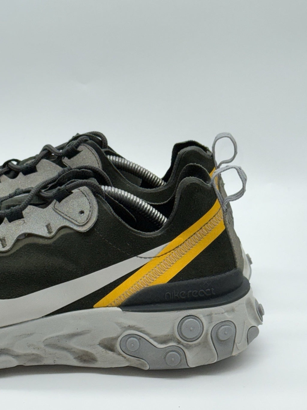 Nike React Element 55 Sequoia Deep Forest Green Khaki x Yellow UK 11 CQ6366-300