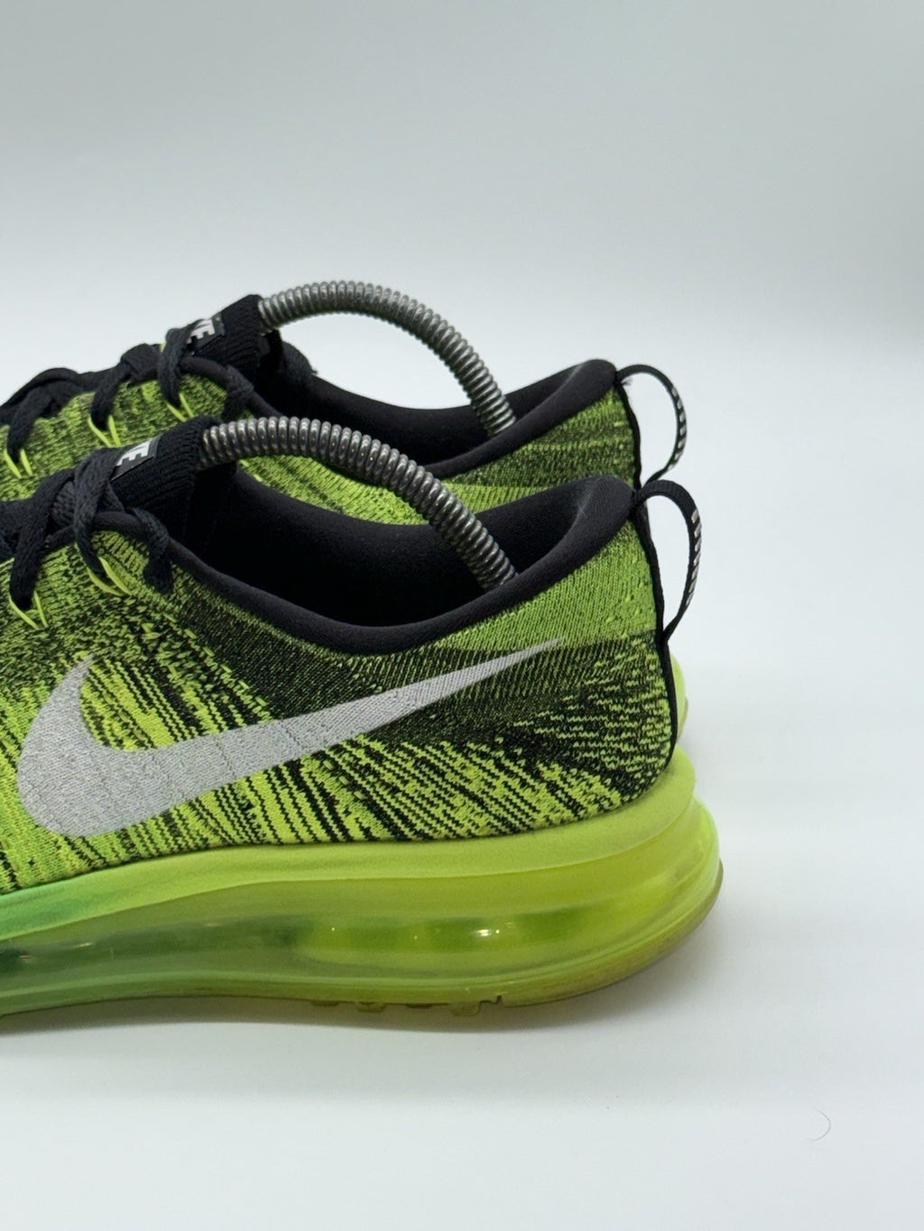 (2015) Nike Flyknit Air Max Voltage Green Volt x Black Retro Trainers UK 7.5