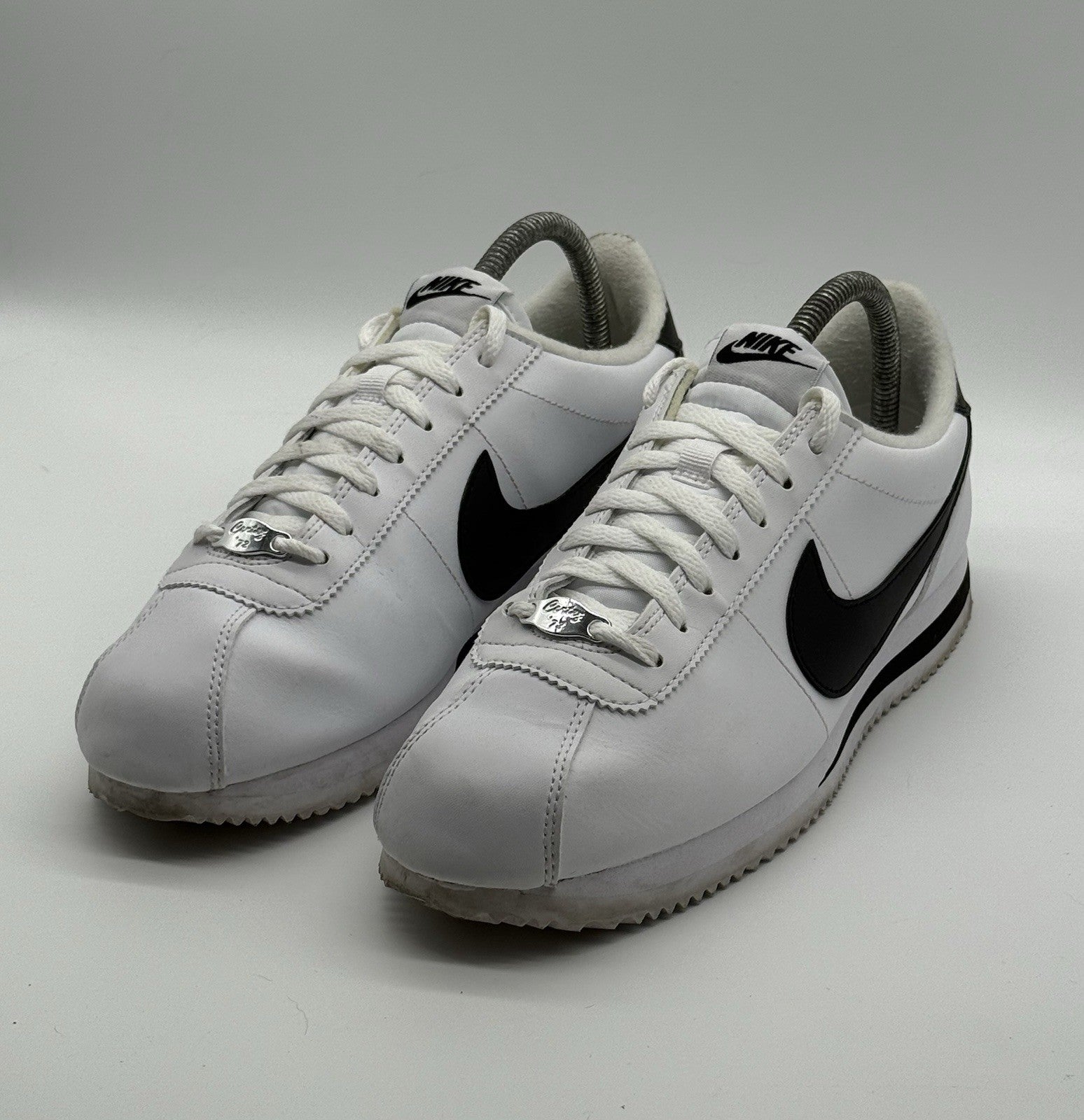 (2019) Nike Cortez Basic Leather OG Trainers - White Black - UK 7.5 (819719-100)