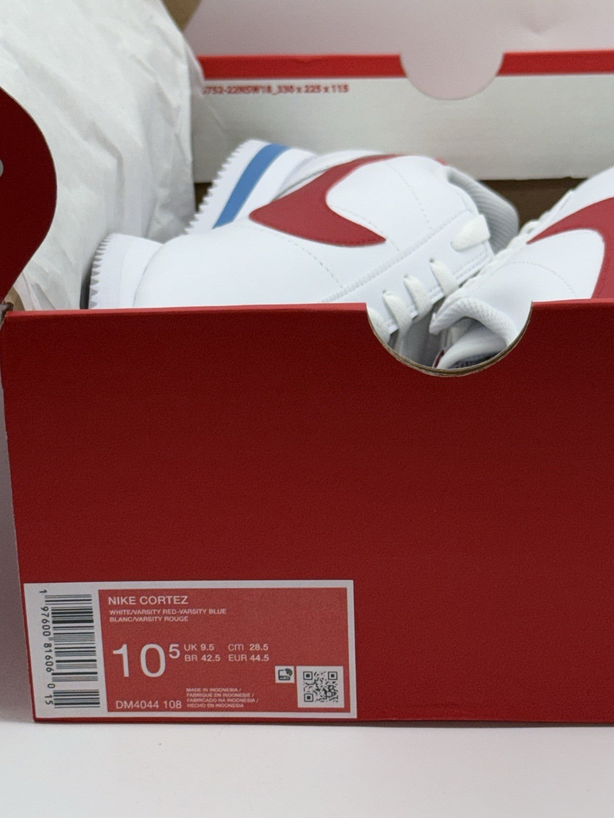 (2025) Nike Cortez Forrest Gump White Varsity Red Blue Men’s UK 9.5 (DM4044-108)