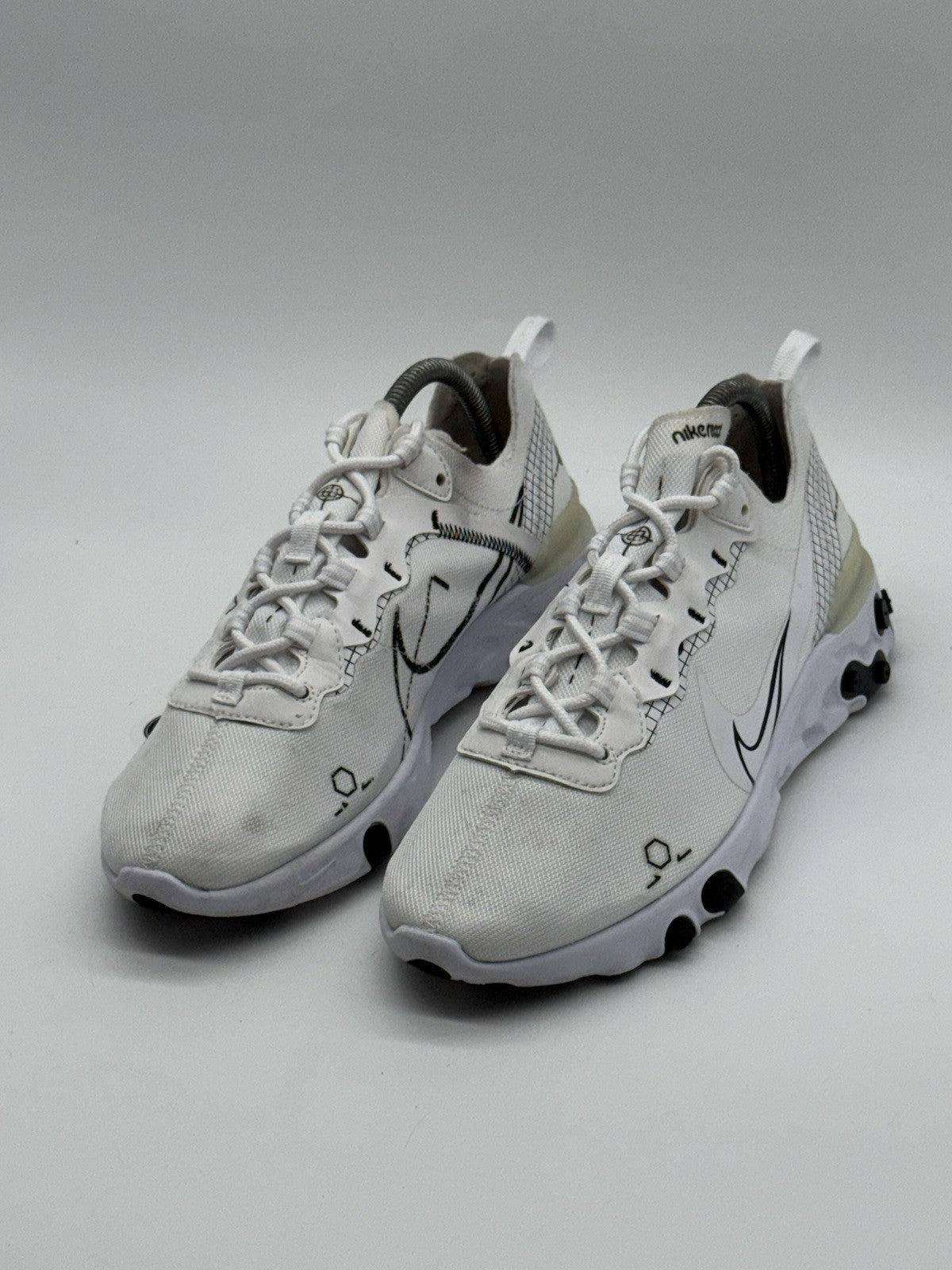 Nike React Element 55 'Schematic' White x Black (2019) – UK 7.5