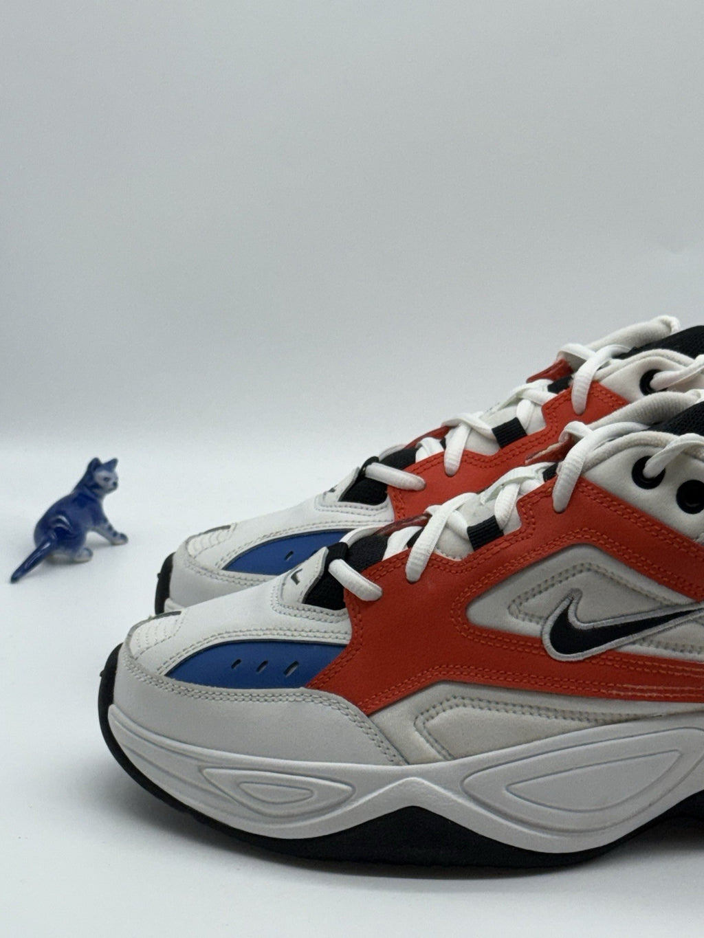 Nike M2K Tekno White Black Orange Men's UK 9 Retro Trainers (AV4789-100)