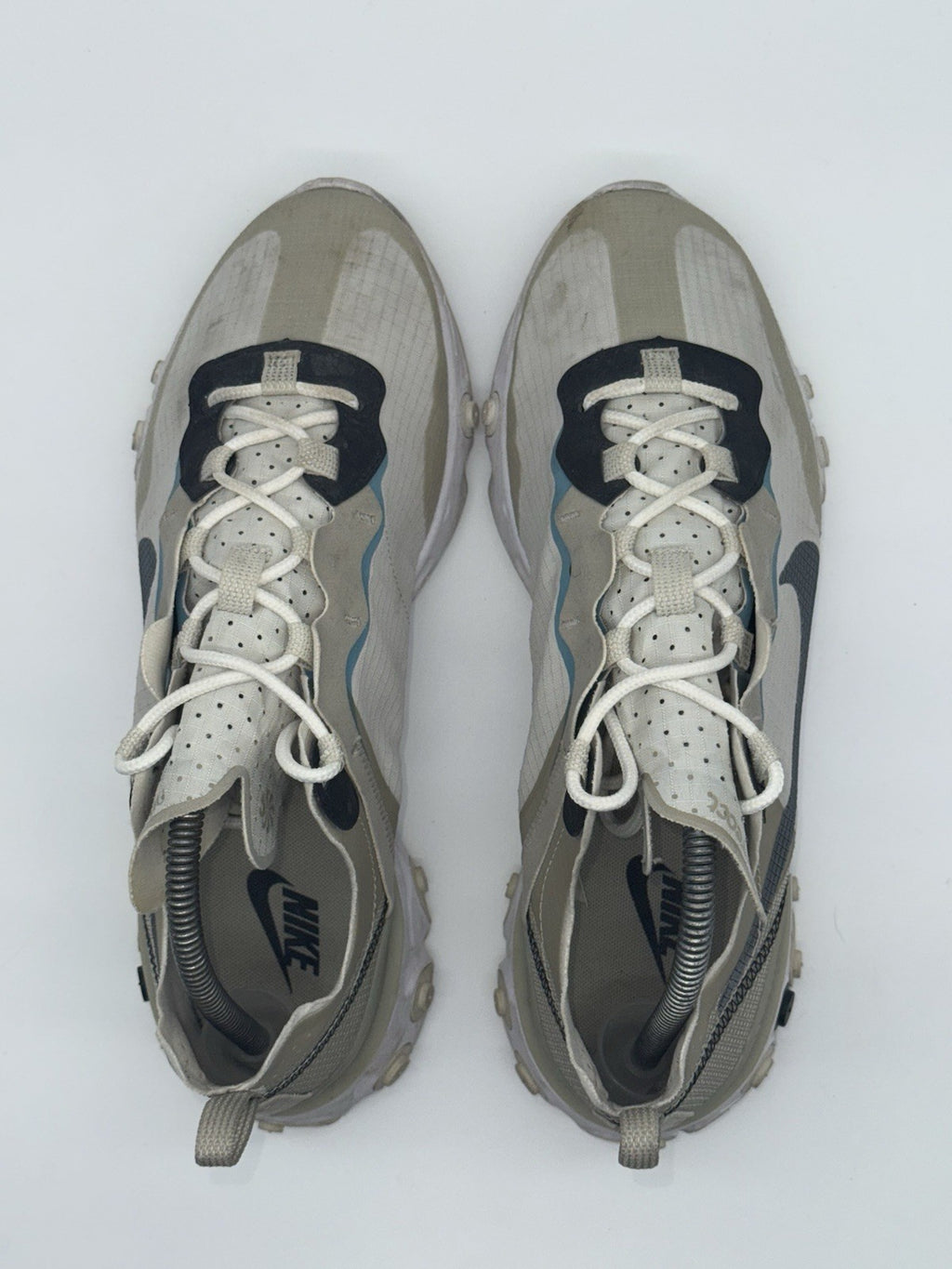 (2020) Nike React Element 55 Beige Blue Grey Retro Trainers Men’s UK 8
