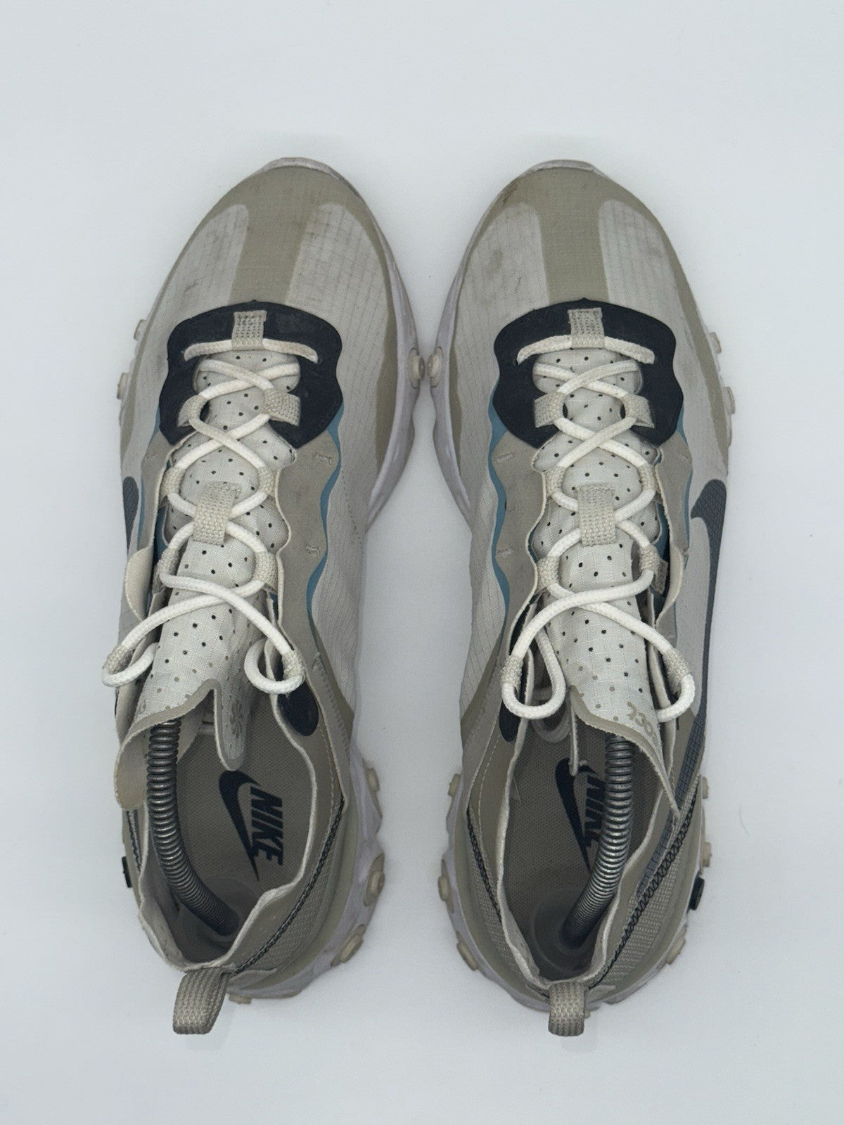 (2020) Nike React Element 55 Beige Blue Grey Retro Trainers Men’s UK 8