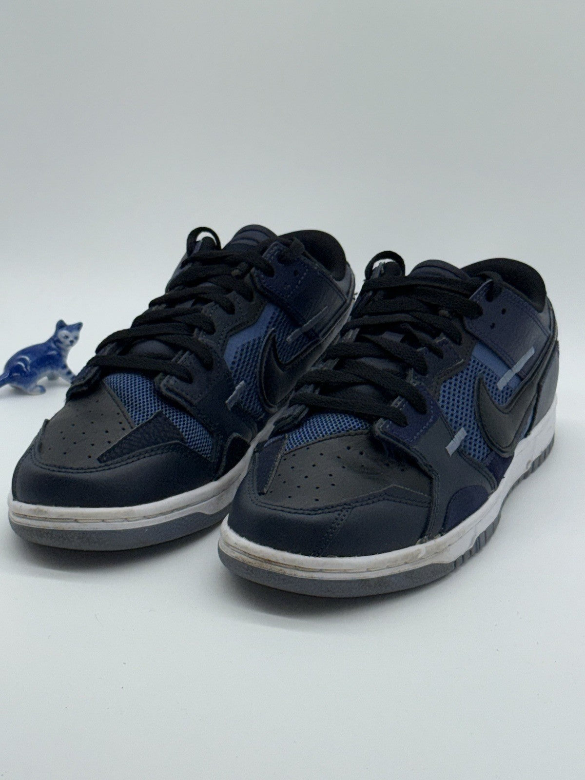 (2021) Nike Dunk Low Scrap Black x Navy Blue Men's UK 7.5