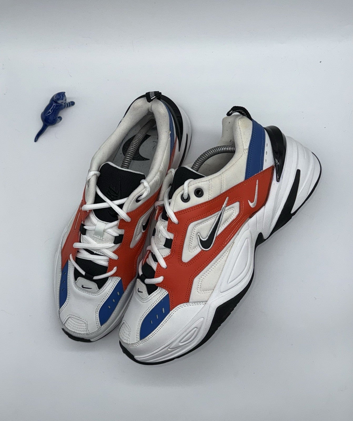 Nike M2K Tekno White Black Orange Men's UK 9 Retro Trainers (AV4789-100)
