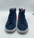 (2013) Nike Blazer Mid Suede Trainers Navy Blue/Red/White UK 9 (371761-461)