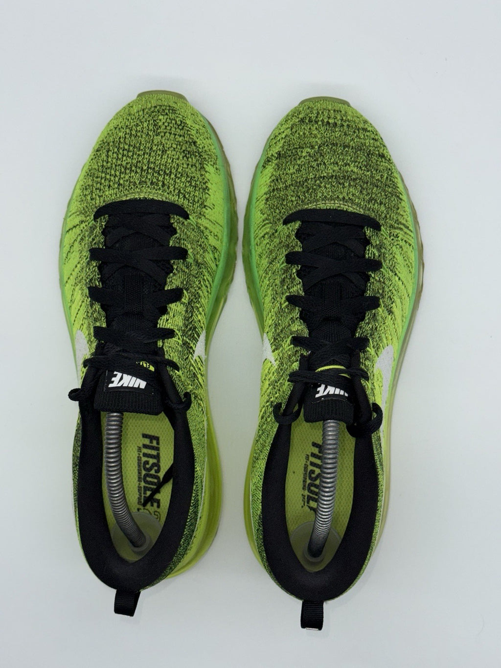 (2015) Nike Flyknit Air Max Voltage Green Volt x Black Retro Trainers UK 7.5
