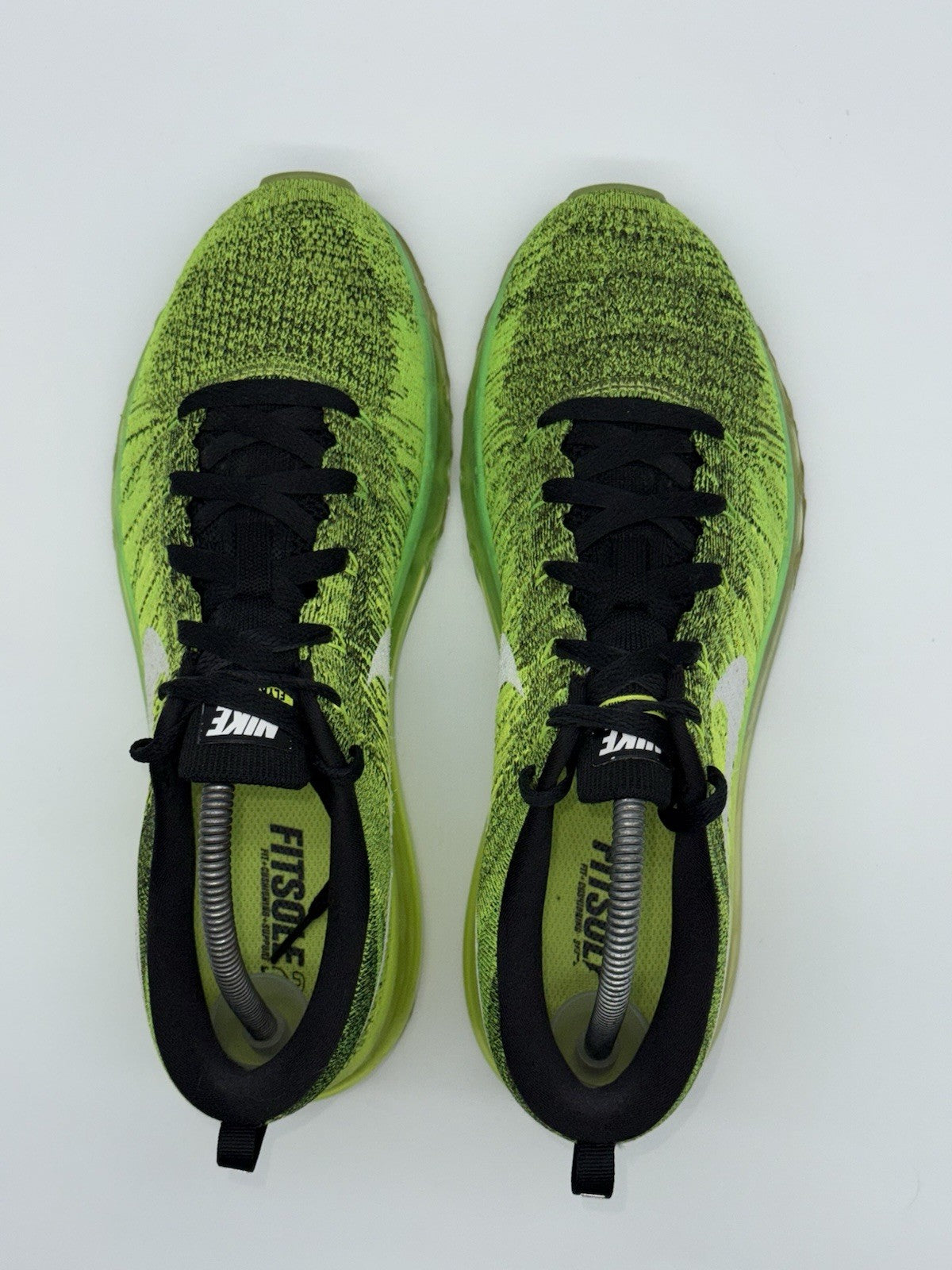 (2015) Nike Flyknit Air Max Voltage Green Volt x Black Retro Trainers UK 7.5