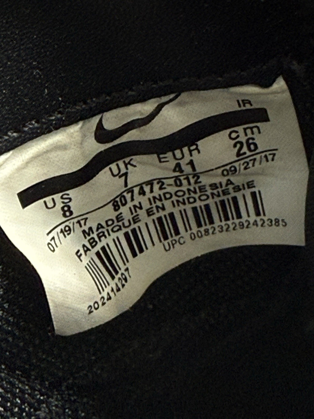(2017) Nike Classic Cortez Nylon ‘OG Triple Black’ Retro Trainers UK 7