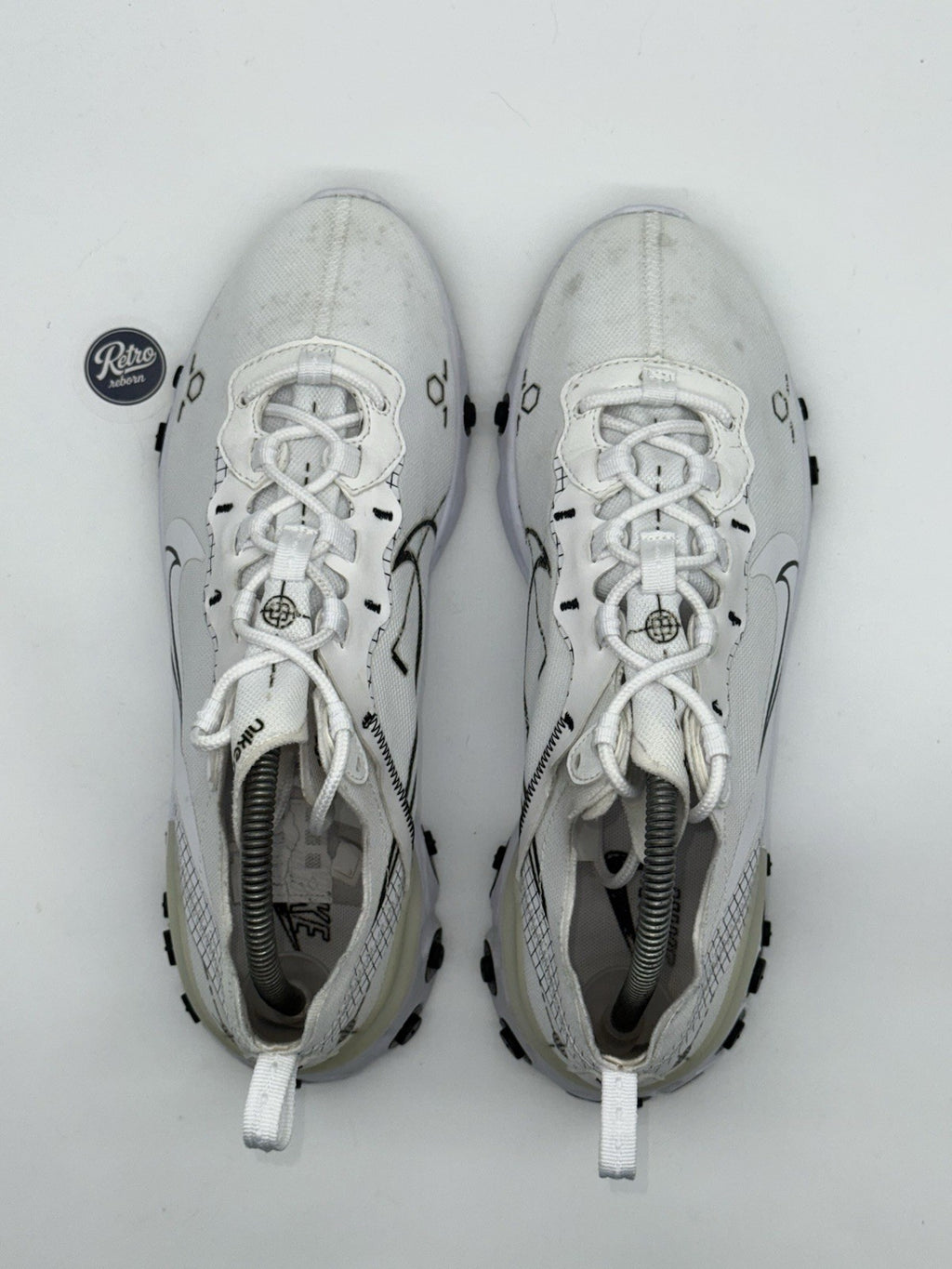 Nike React Element 55 'Schematic' White x Black (2019) – UK 7.5