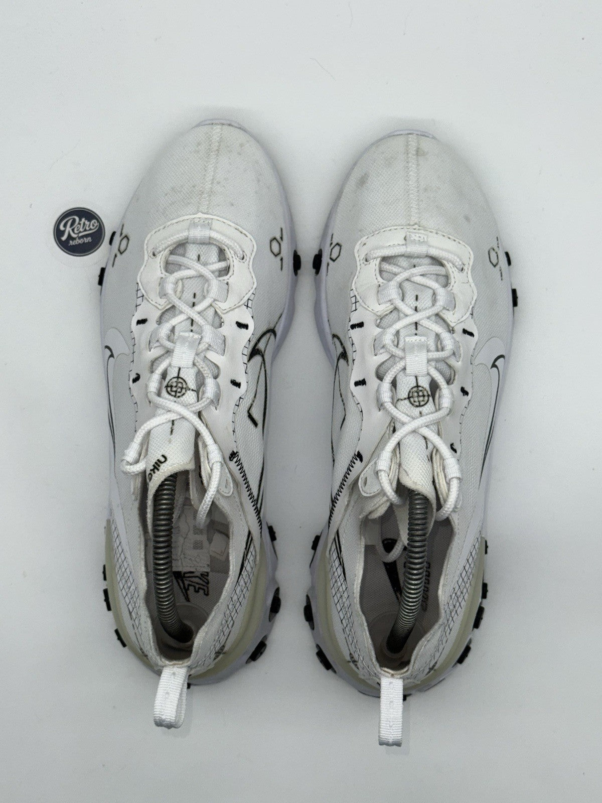 Nike React Element 55 'Schematic' White x Black (2019) – UK 7.5