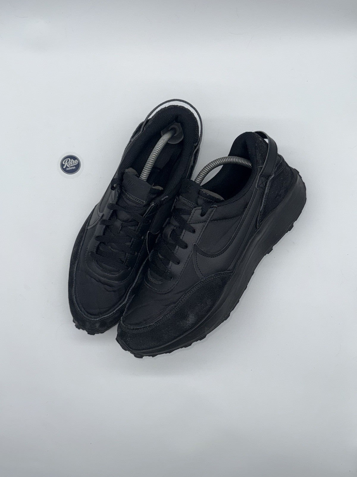 Nike Waffle Debut 'Triple Black' trainers – UK 9.5