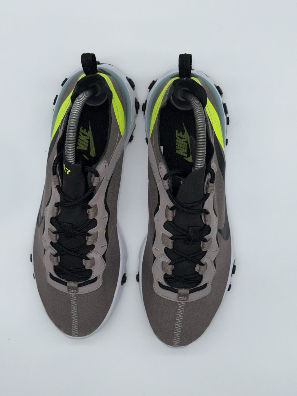 (2019) Nike React Element 55 ‘Pumice Volt Green Black’ Retro Trainers UK 7