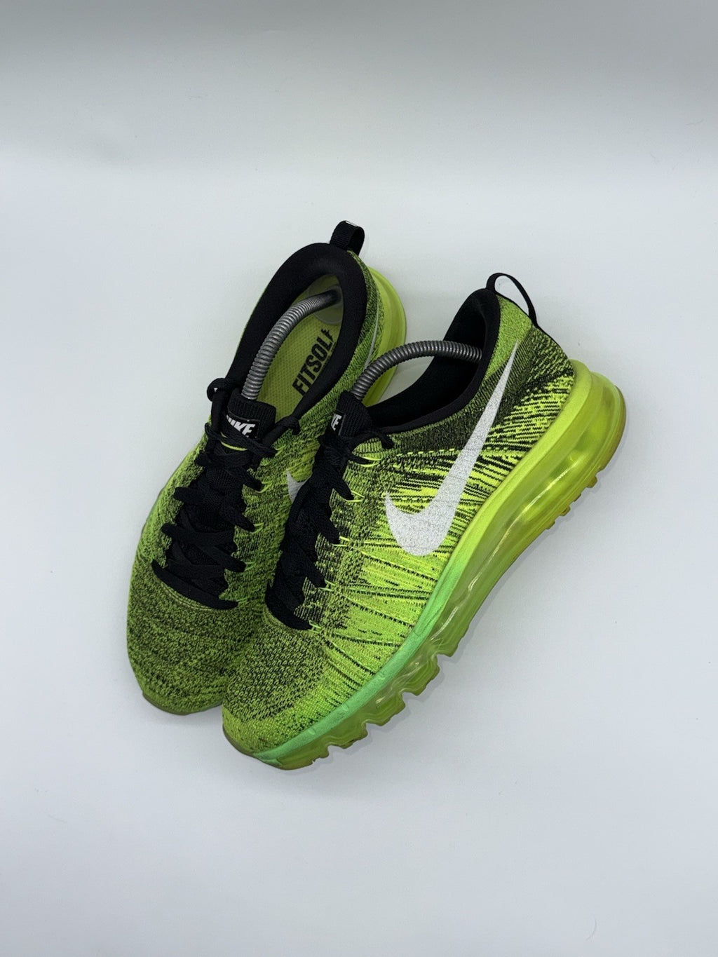 (2015) Nike Flyknit Air Max Voltage Green Volt x Black Retro Trainers UK 7.5
