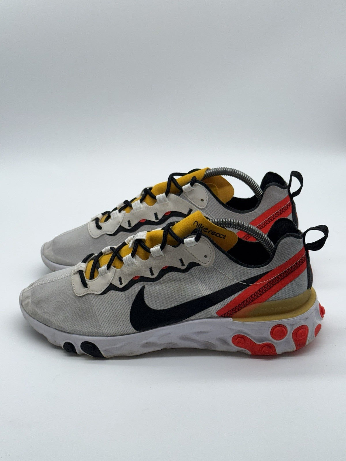 (2019) Nike React Element 55 White Black Crimson Gold Men's UK 8.5