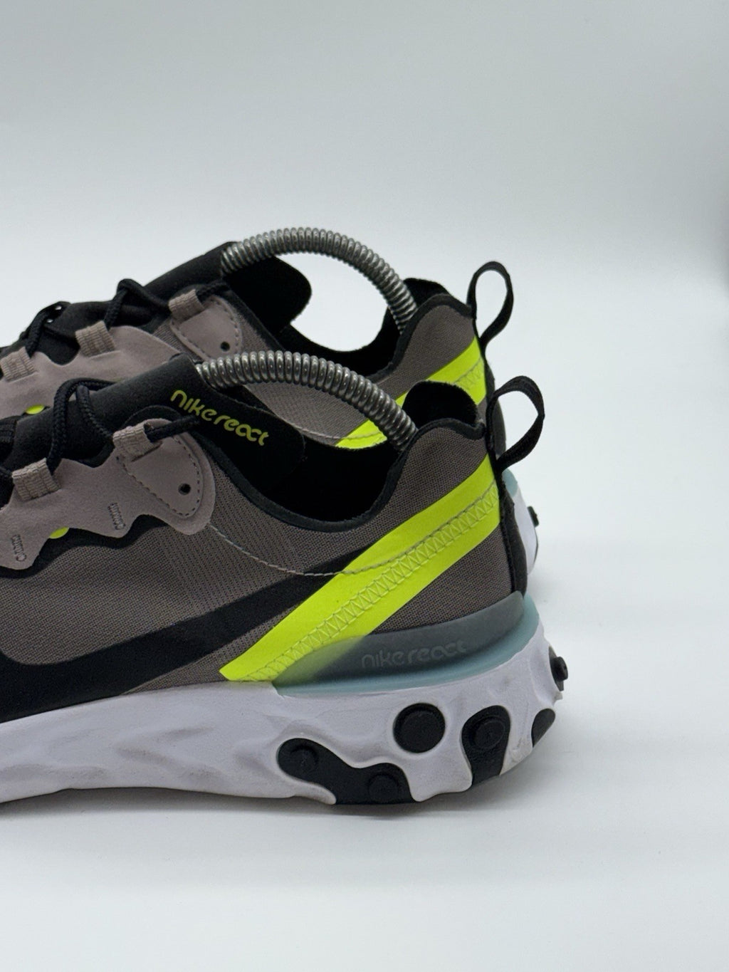 (2019) Nike React Element 55 ‘Pumice Volt Green Black’ Retro Trainers UK 7