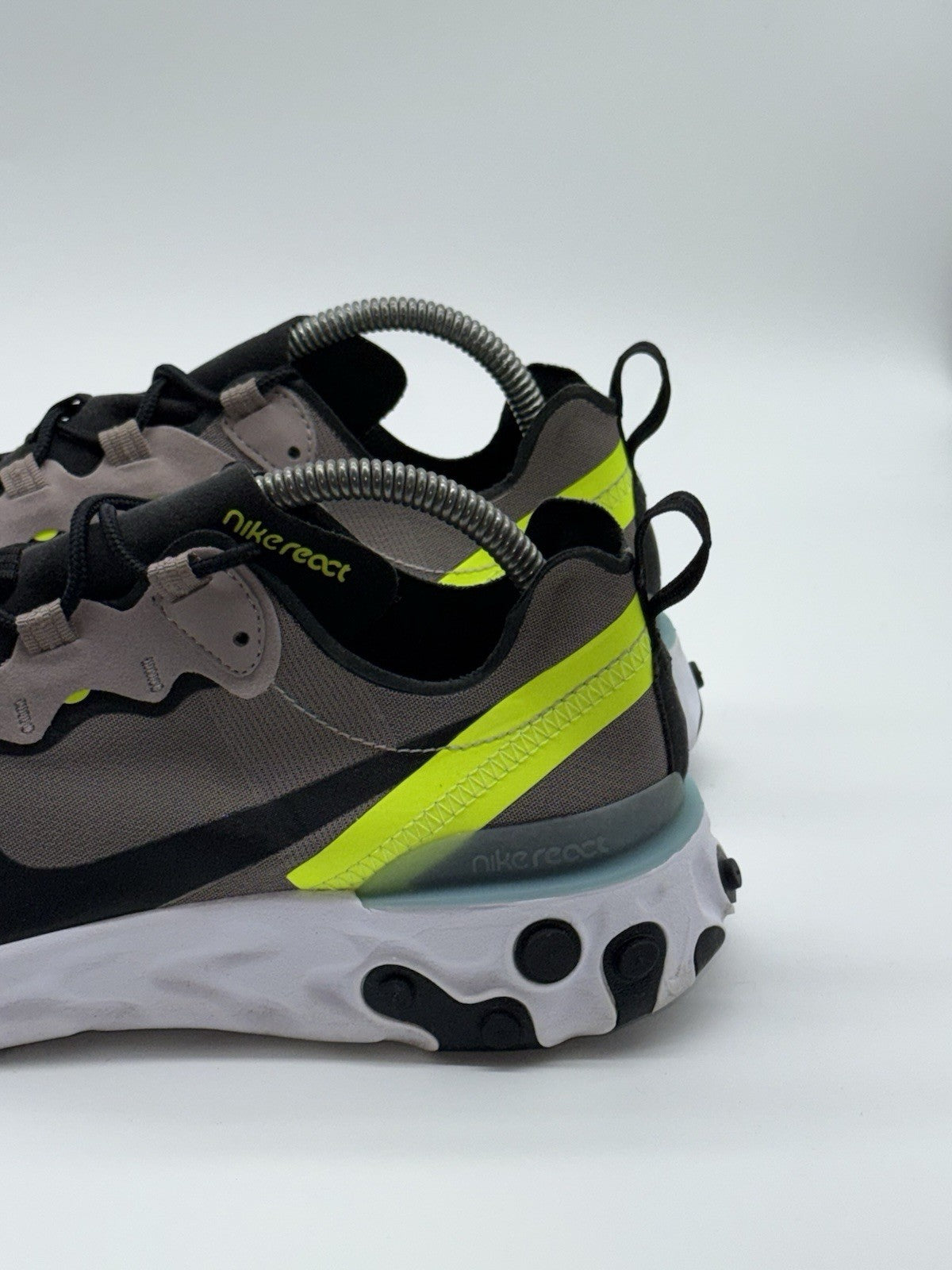 (2019) Nike React Element 55 ‘Pumice Volt Green Black’ Retro Trainers UK 7