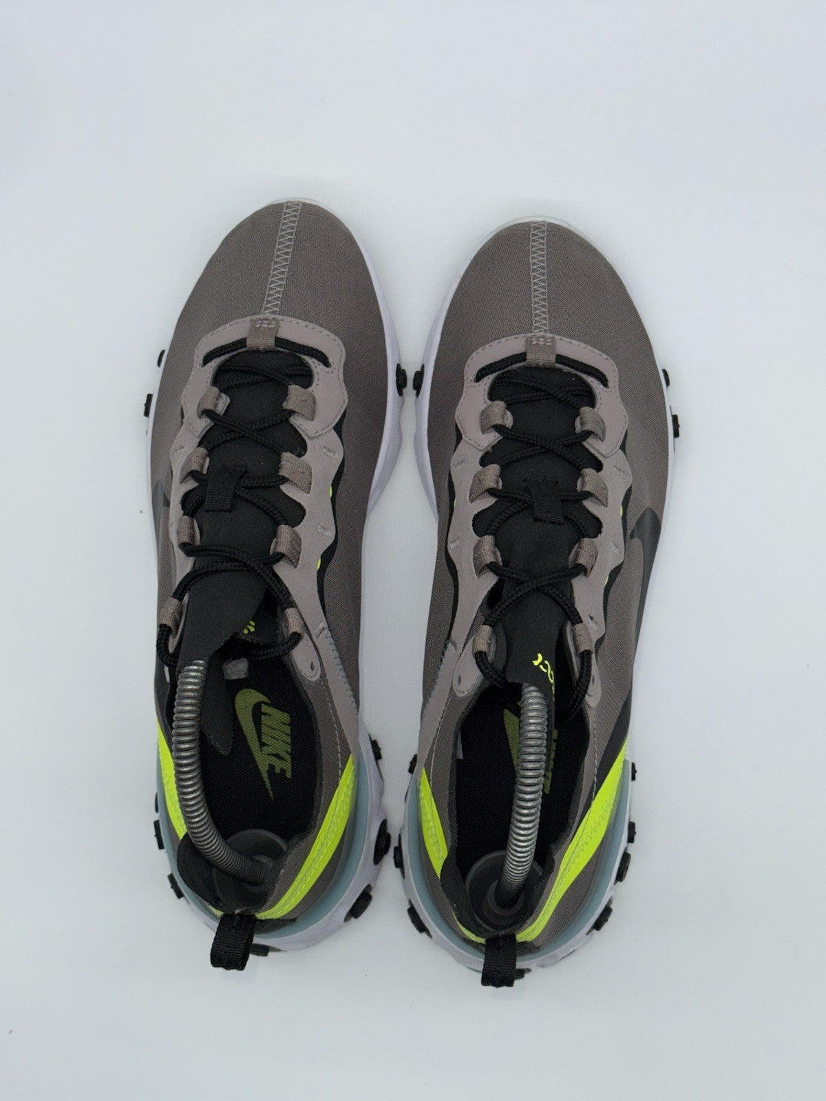 (2019) Nike React Element 55 ‘Pumice Volt Green Black’ Retro Trainers UK 7