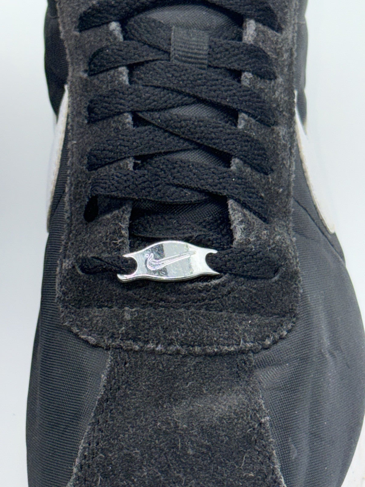 Nike Classic Cortez Black/White TXT Nylon Retro Trainers Size UK 7