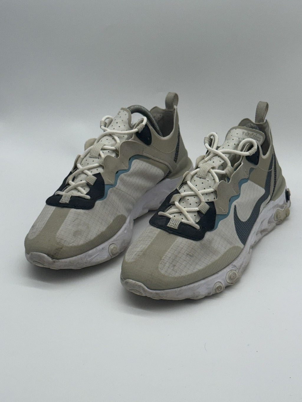 (2020) Nike React Element 55 Beige Blue Grey Retro Trainers Men’s UK 8