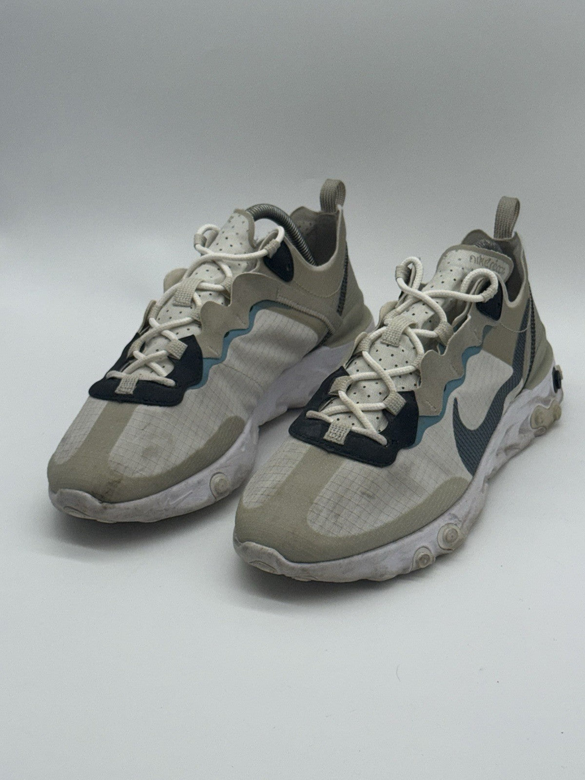 (2020) Nike React Element 55 Beige Blue Grey Retro Trainers Men’s UK 8