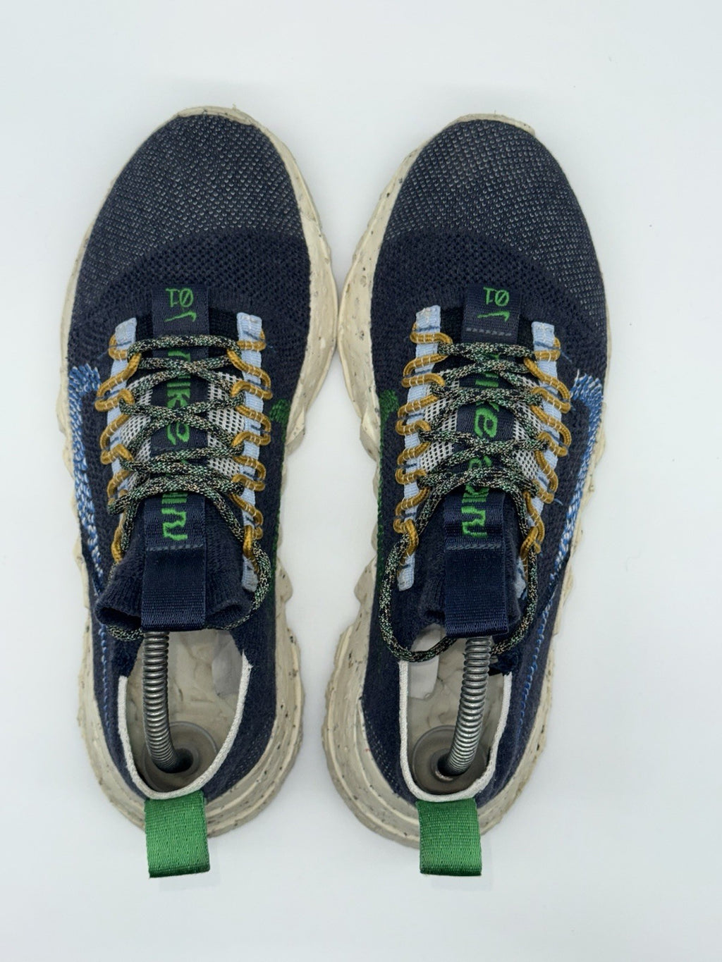 (2021) Nike Space Hippie 01 Obisidan Navy Blue Green Retro Trainers UK 7.5