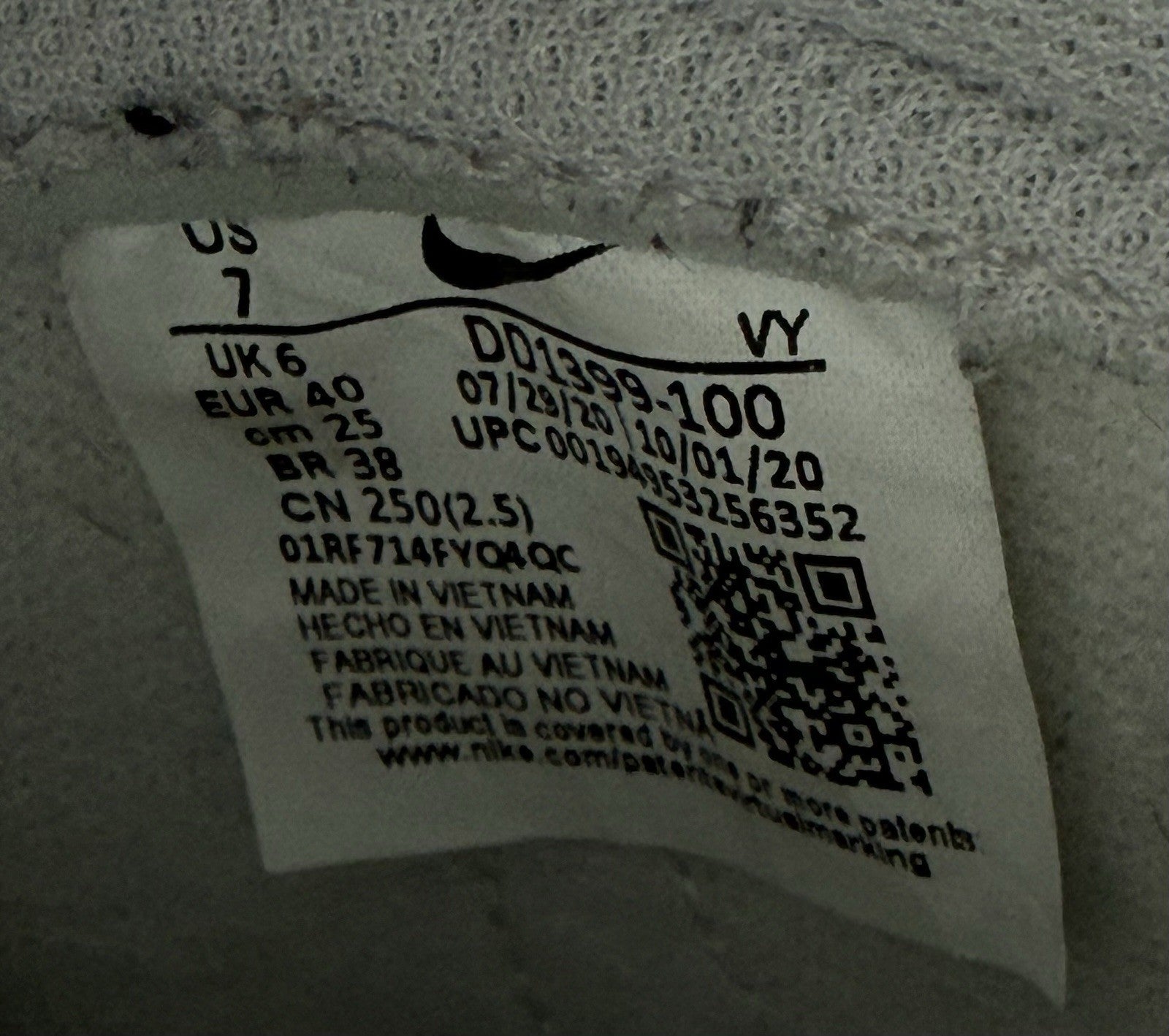 Nike Dunk High Retro White Vast Grey - Size UK 6 (DD1399-100)