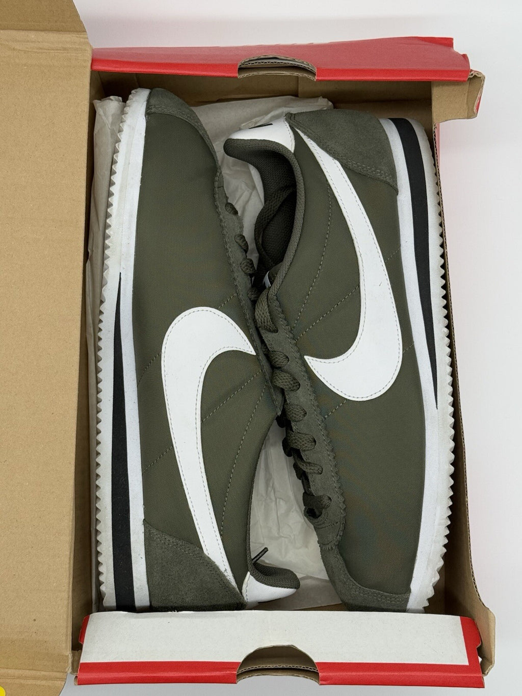 Men’s Nike Classic Cortez Nylon Cargo Khaki & White Size UK 9.5 (807472-300)