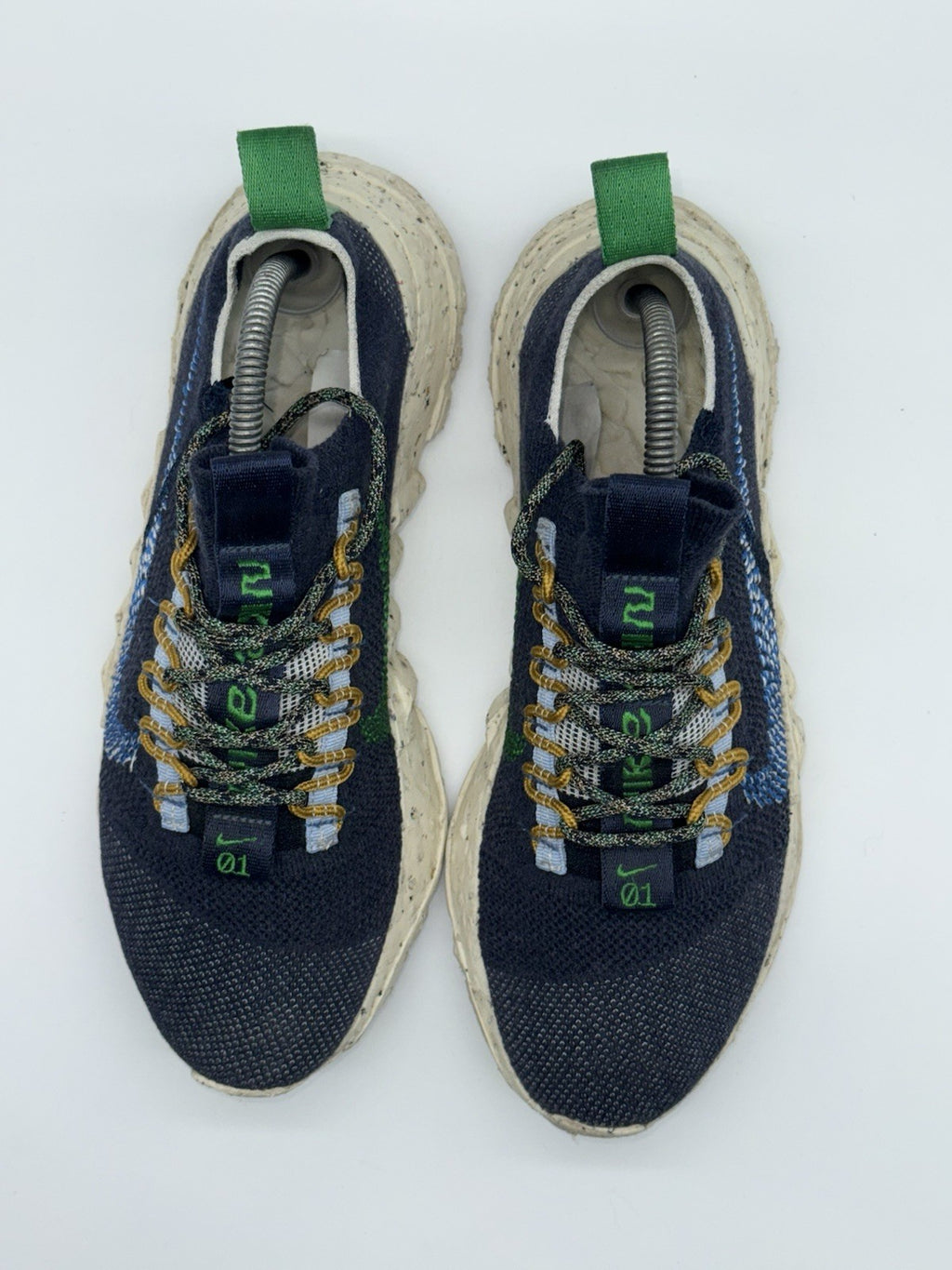 (2021) Nike Space Hippie 01 Obisidan Navy Blue Green Retro Trainers UK 7.5