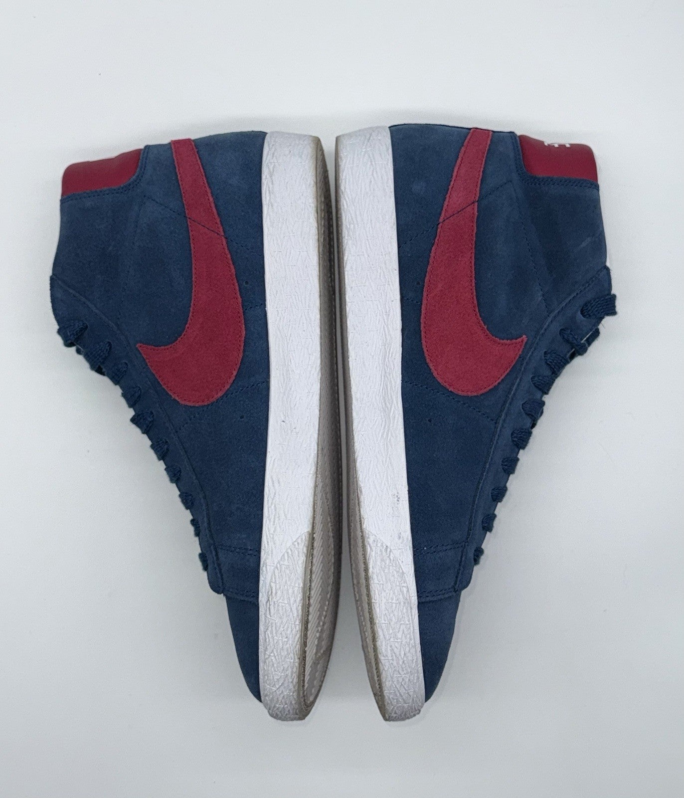 (2013) Nike Blazer Mid Suede Trainers Navy Blue/Red/White UK 9 (371761-461)