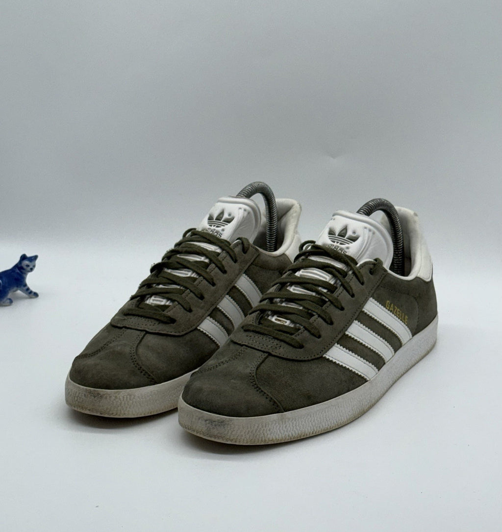 Adidas Gazelle Olive Green White Suede Men’s UK 7 (CQ1784)