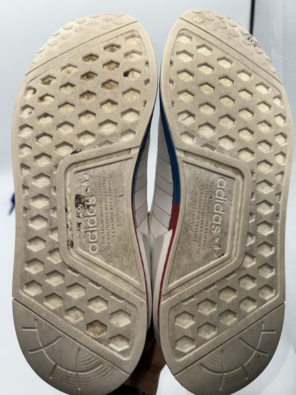 Adidas NMD R1 V2 White x Lush Red x Blue UK Size 7.5 FX4148