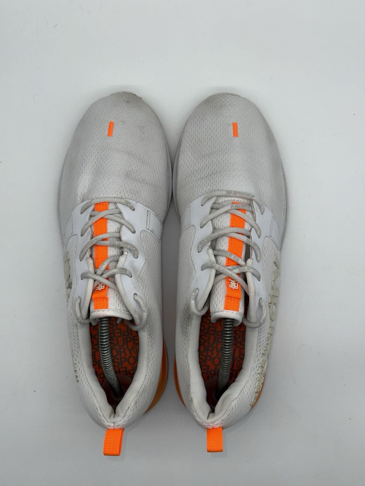 Men’s Superdry Hyper Core Lightweight Runner Trainers UK 9 White x Orange