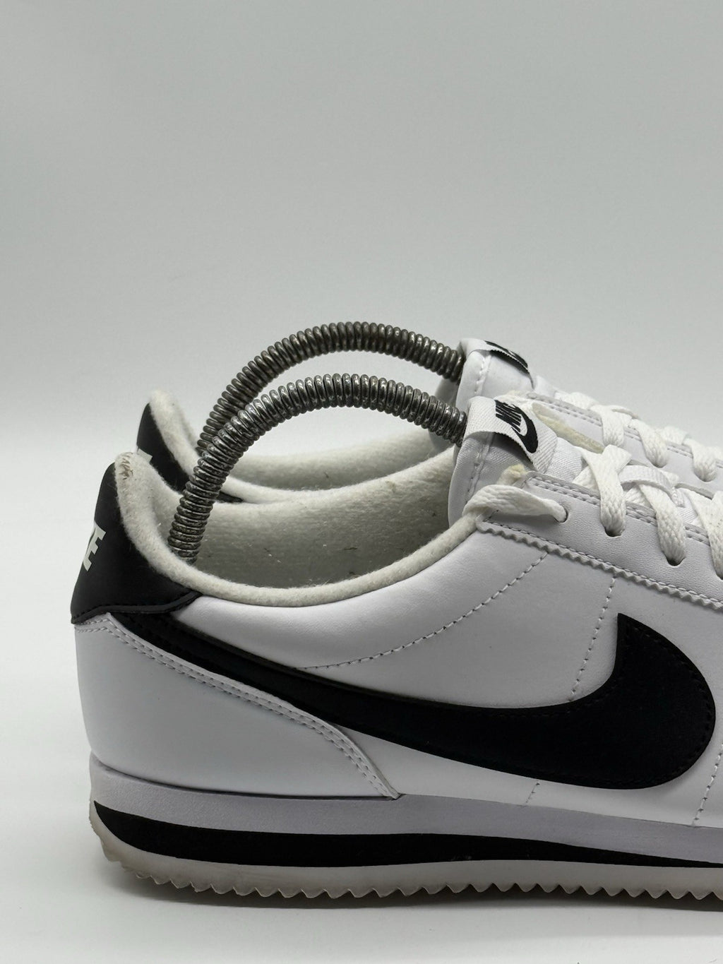 (2019) Nike Cortez Basic Leather OG Trainers - White Black - UK 7.5 (819719-100)