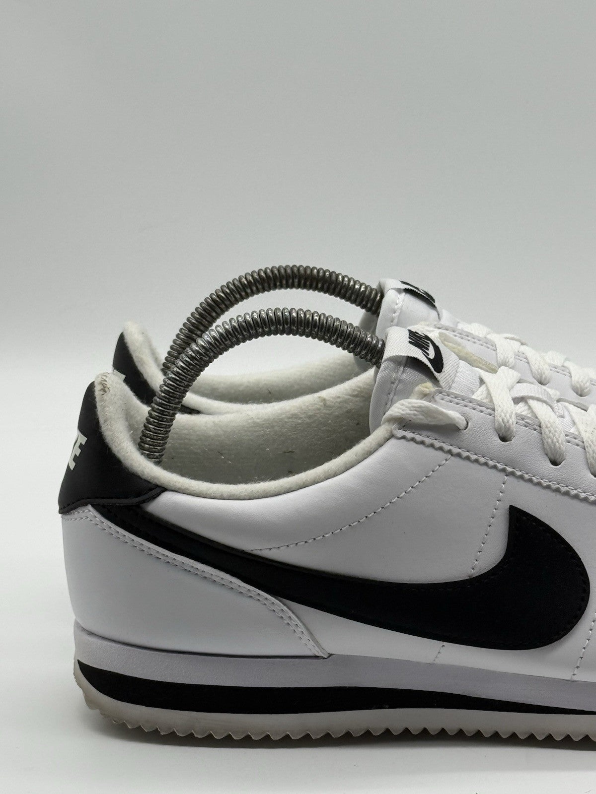 (2019) Nike Cortez Basic Leather OG Trainers - White Black - UK 7.5 (819719-100)