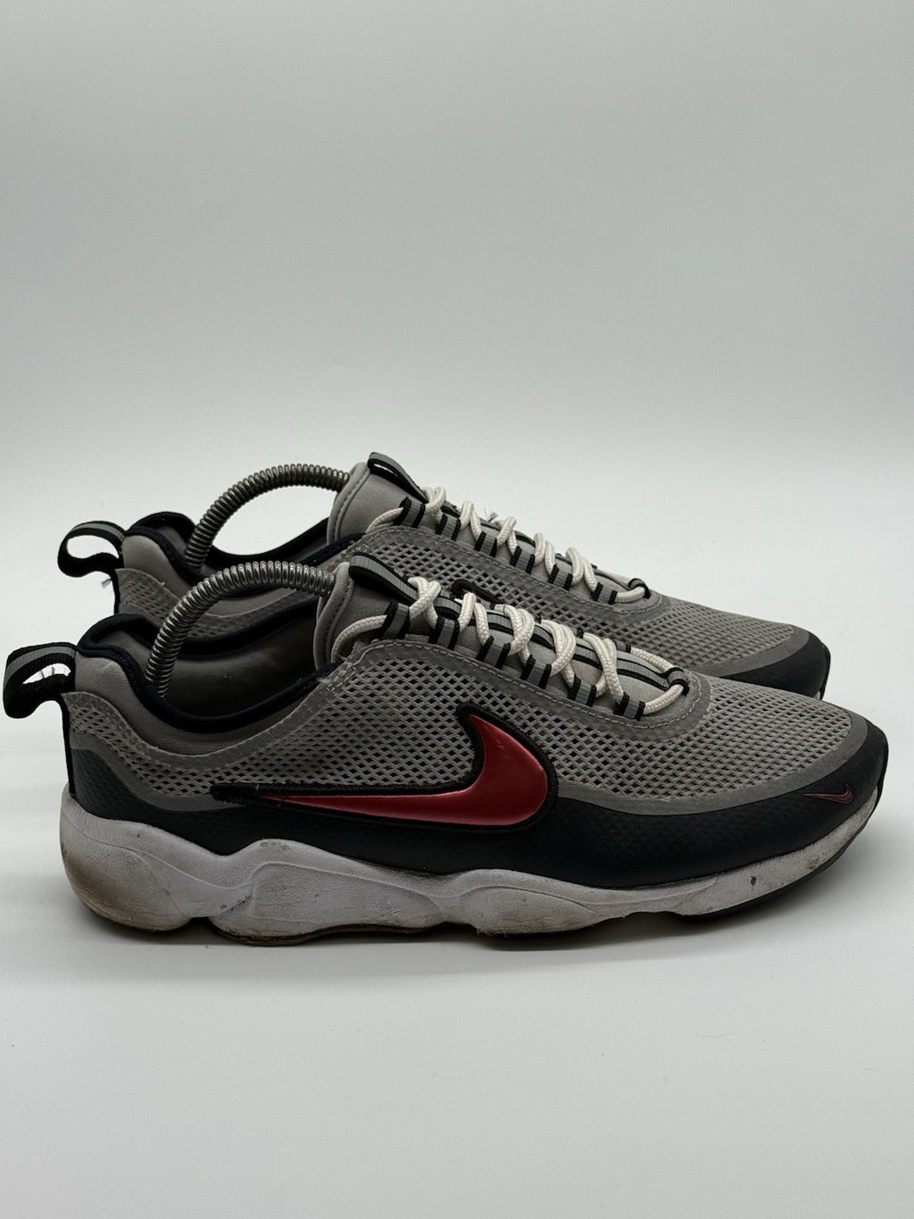 Nike Air Zoom Spiridon SP Metallic Silver Sport Red Men’s Retro Trainers UK 7