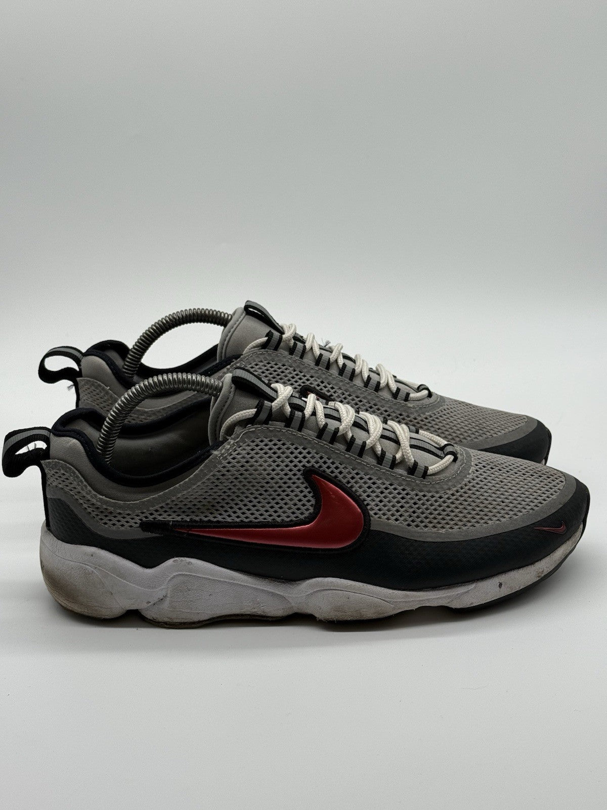 Nike Air Zoom Spiridon SP Metallic Silver Sport Red Men’s Retro Trainers UK 7