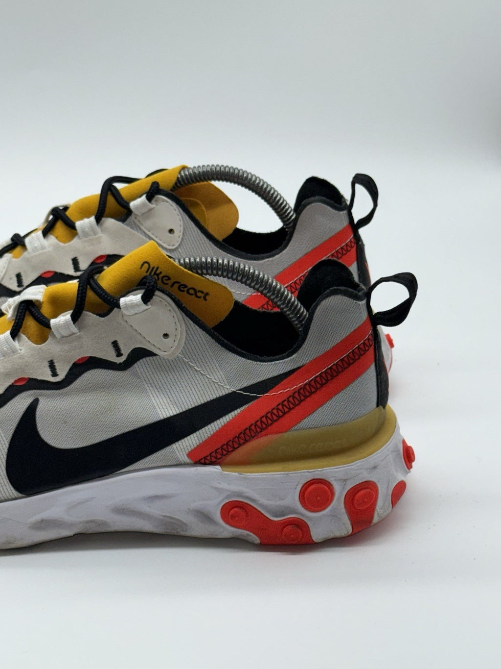 (2019) Nike React Element 55 White Black Crimson Gold Men's UK 8.5