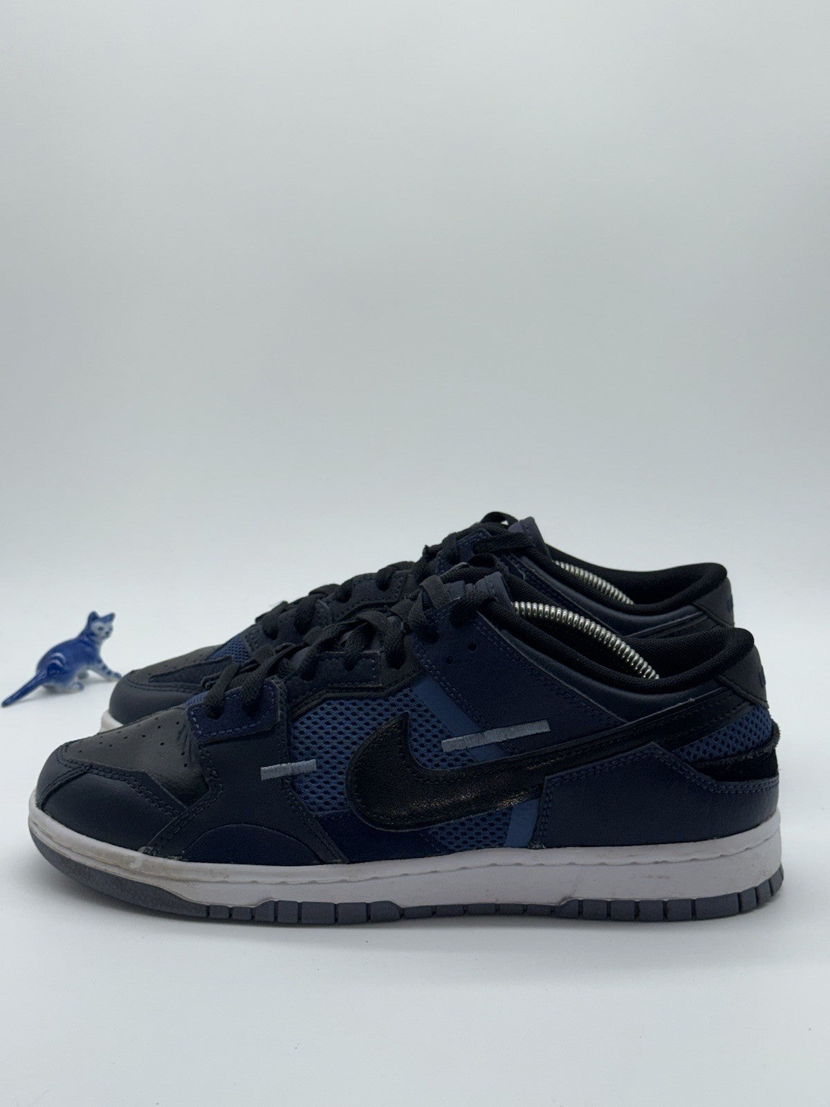 (2021) Nike Dunk Low Scrap Black x Navy Blue Men's UK 7.5