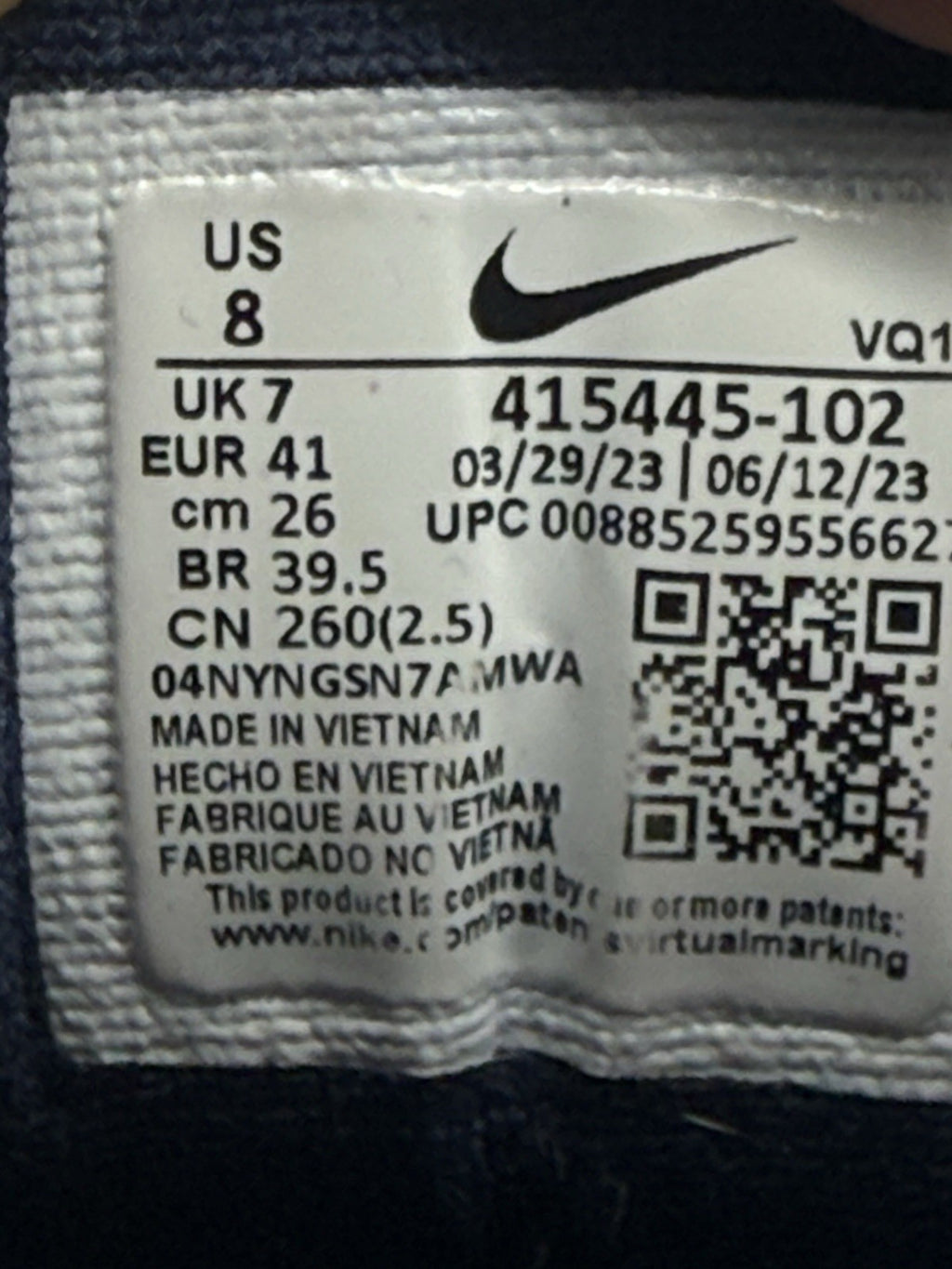 Nike Air Monarch IV 'White x Navy' – UK 7