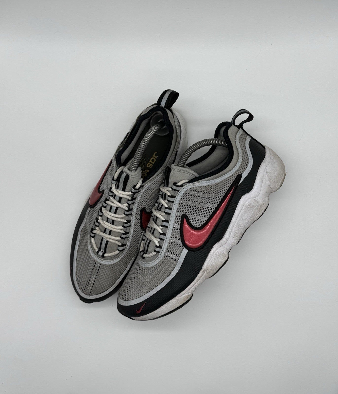 Nike Air Zoom Spiridon SP Metallic Silver Sport Red Men’s Retro Trainers UK 7