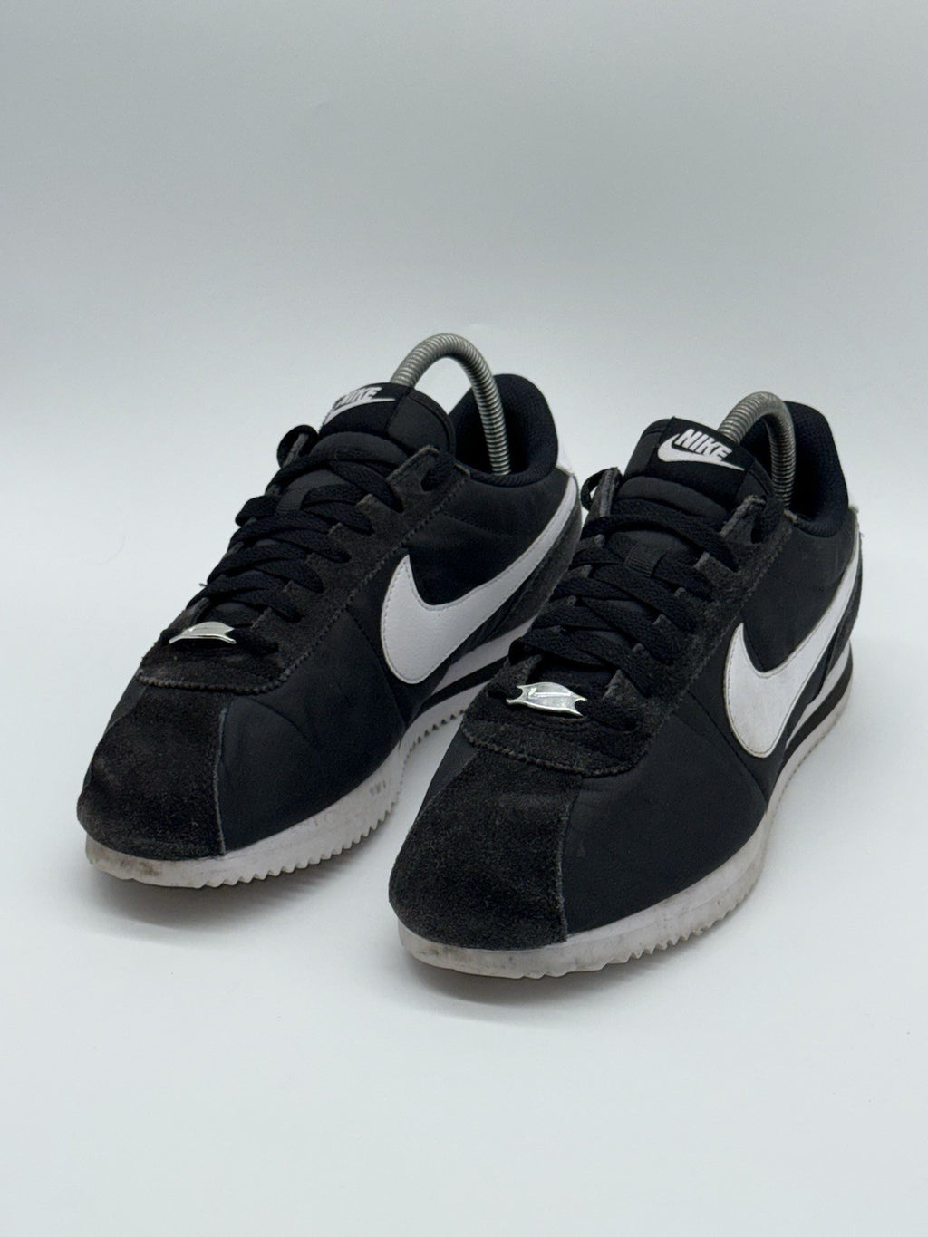 Nike Classic Cortez Black/White TXT Nylon Retro Trainers Size UK 7