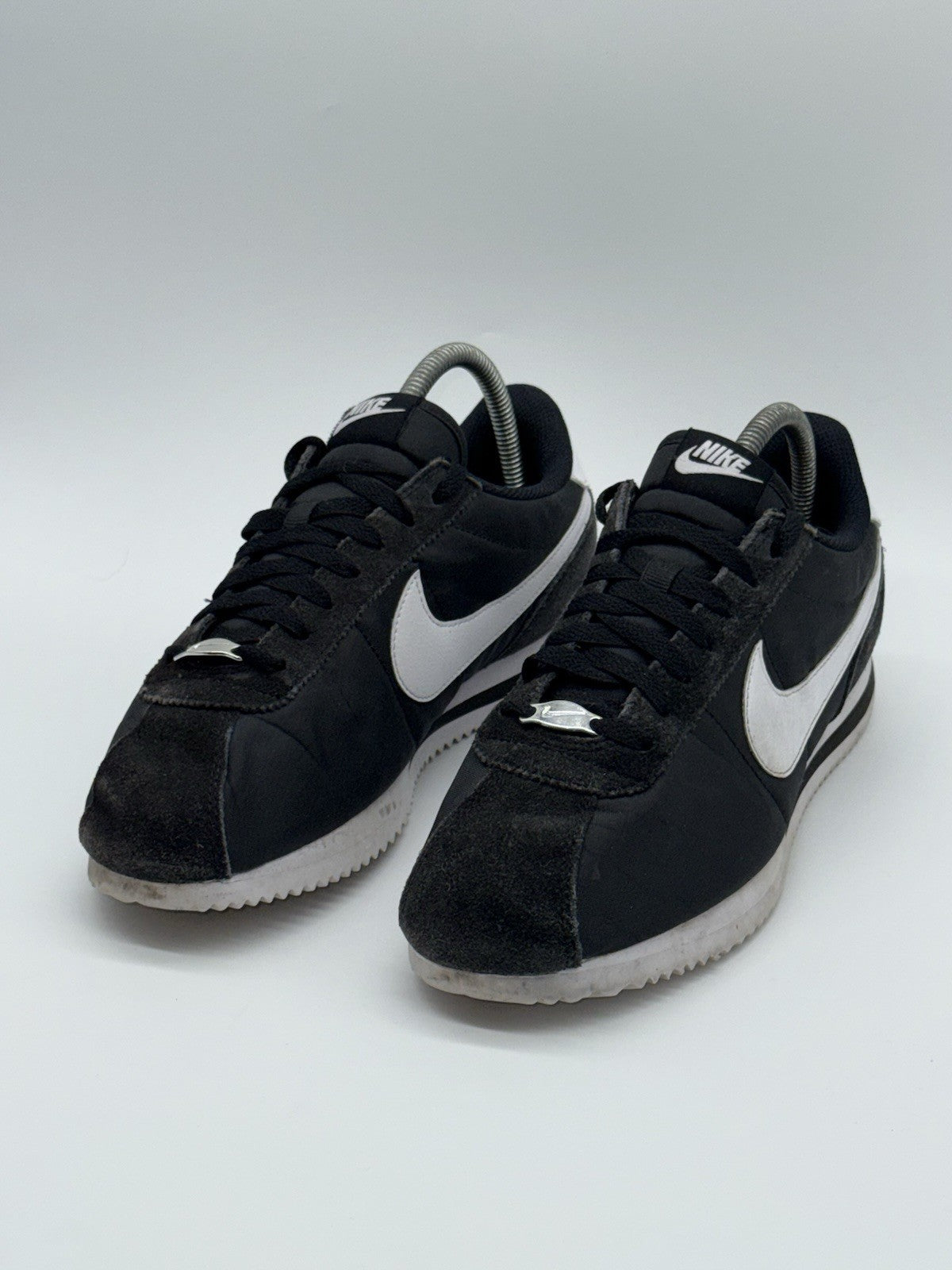 Nike Classic Cortez Black/White TXT Nylon Retro Trainers Size UK 7