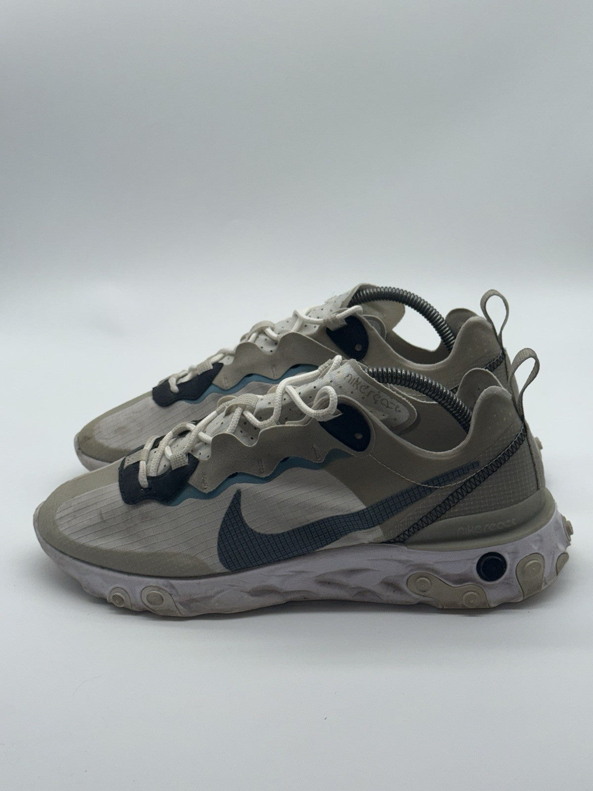(2020) Nike React Element 55 Beige Blue Grey Retro Trainers Men’s UK 8